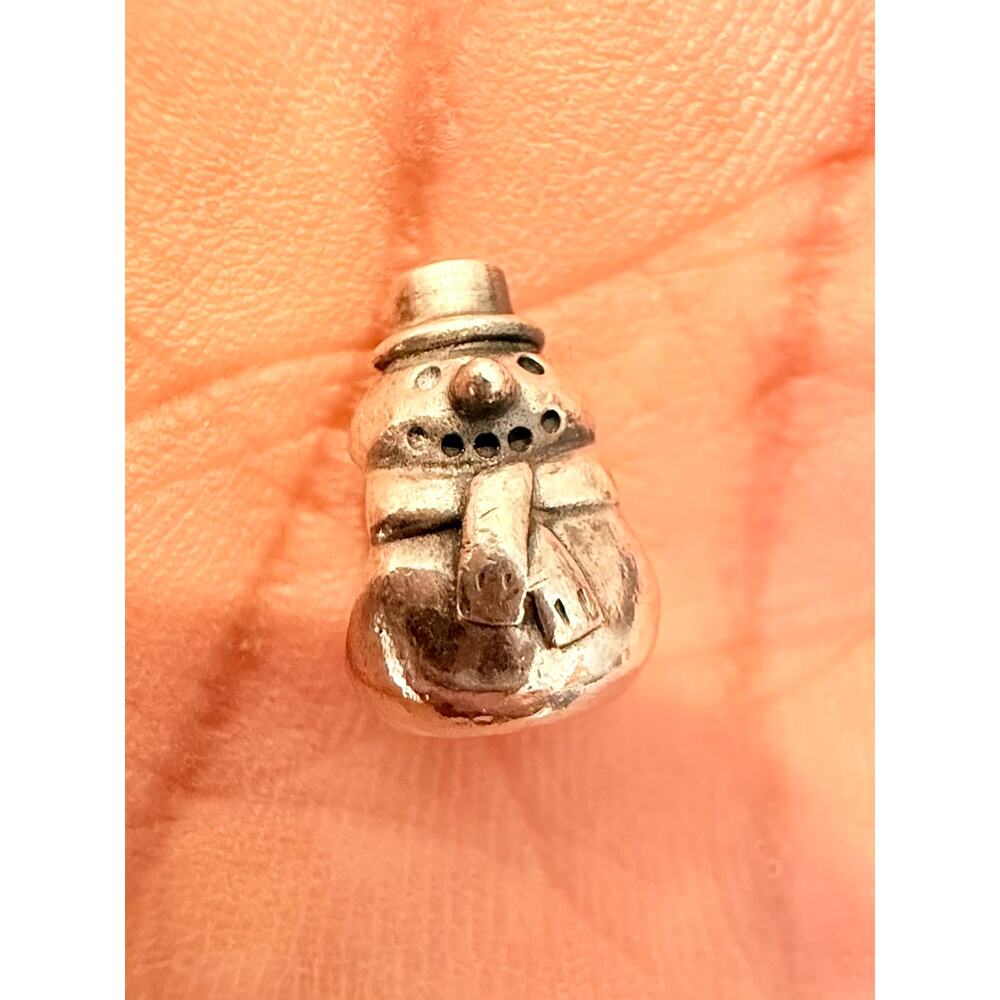 Authentic Retired Pandora Snowman Charm – 925 ALE Sterling Silver